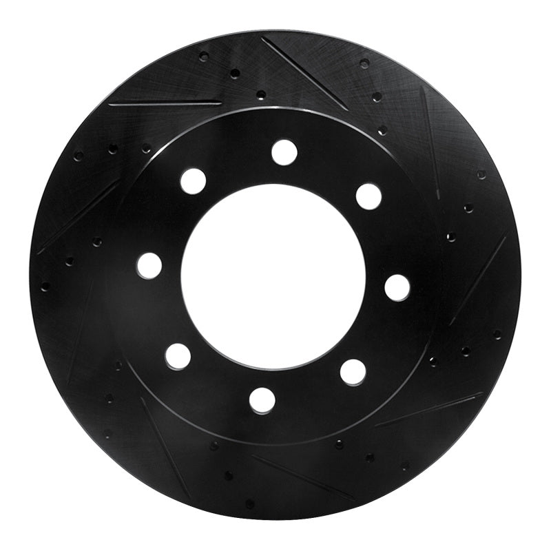 R1 03-08 Dodge Ram 3500 Front Right Drilled & Slotted Black Brake Rotor