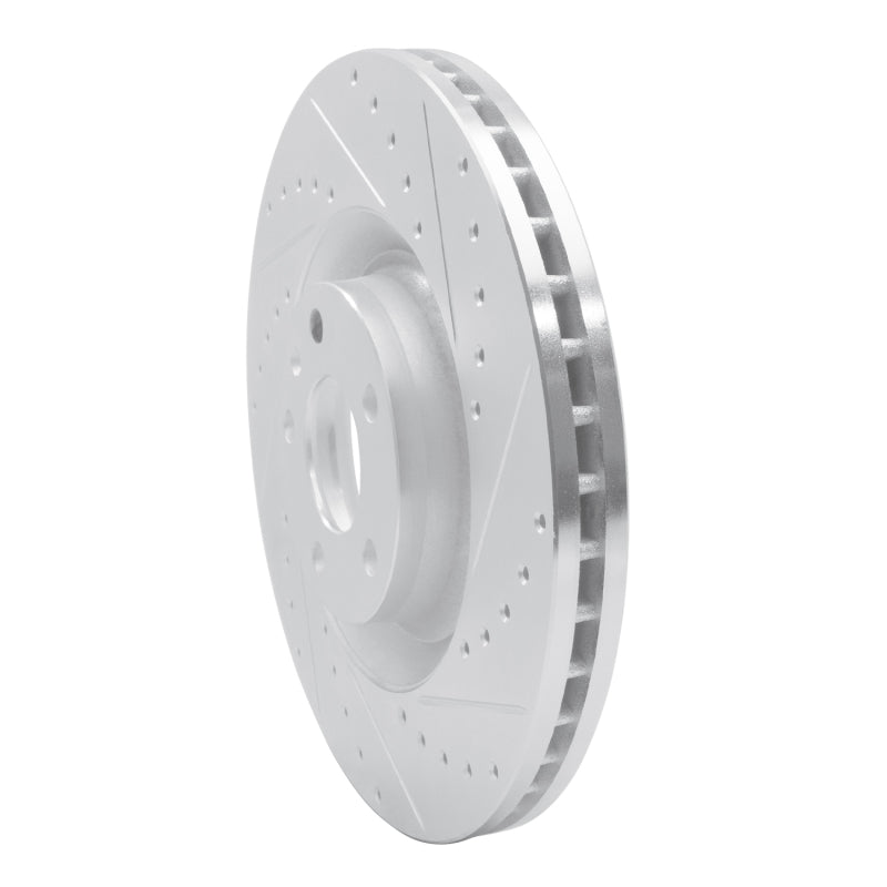 R1 04-09 Audi S4 Front Right Drilled & Slotted Silver Brake Rotor