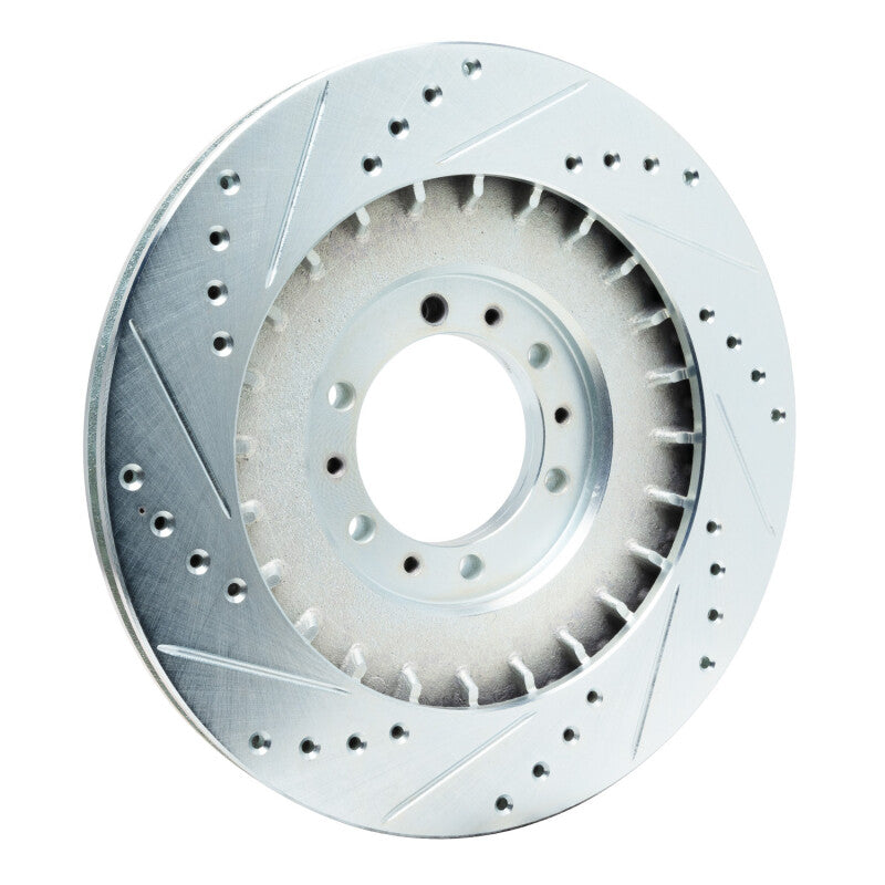 R1 98-04 Mitsubishi Montero Sport (USA/Canada) Front Right Drilled & Slotted Silver Brake Rotor