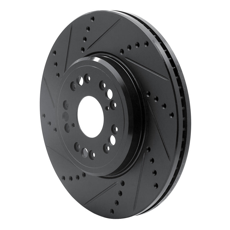R1 95-00 Lexus LS400 Front Left Drilled & Slotted Black Brake Rotor