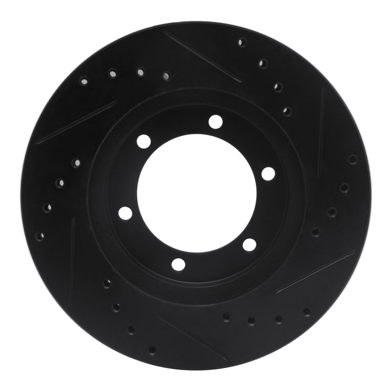 R1 98-15 Nissan Frontier Front Left Drilled & Slotted Black Brake Rotor