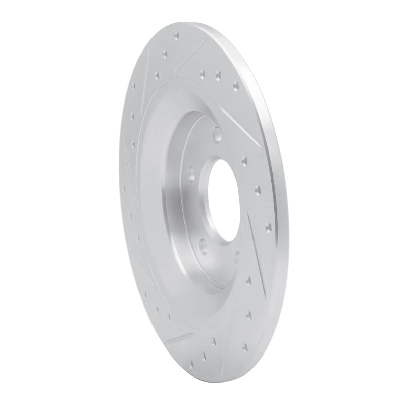 R1 06-15 Mazda 5 Rear Right Drilled & Slotted Silver Brake Rotor