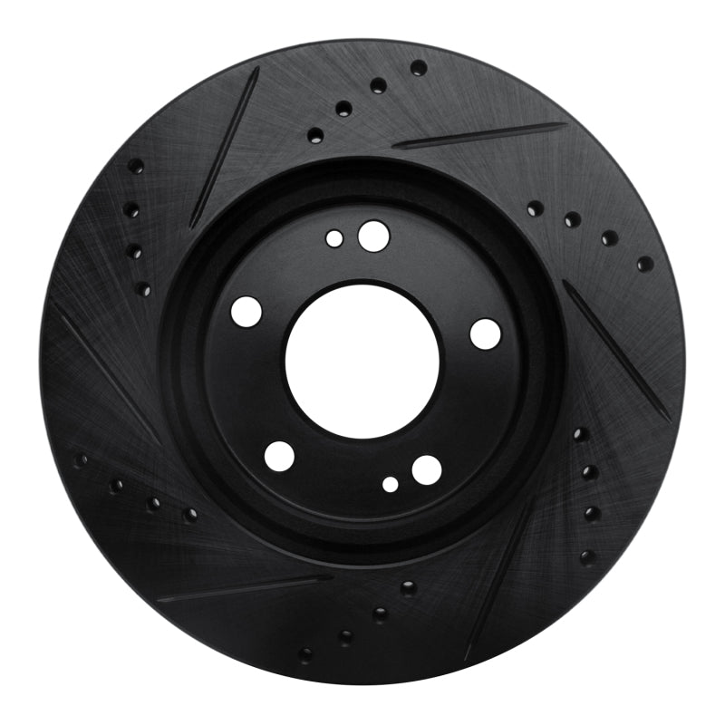 R1 00-24 Chrysler SEBRING Front Right Drilled & Slotted Black Brake Rotor