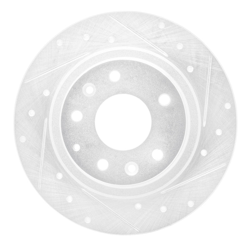 R1 16-18 Mazda CX-3 Rear Right Drilled & Slotted Silver Brake Rotor
