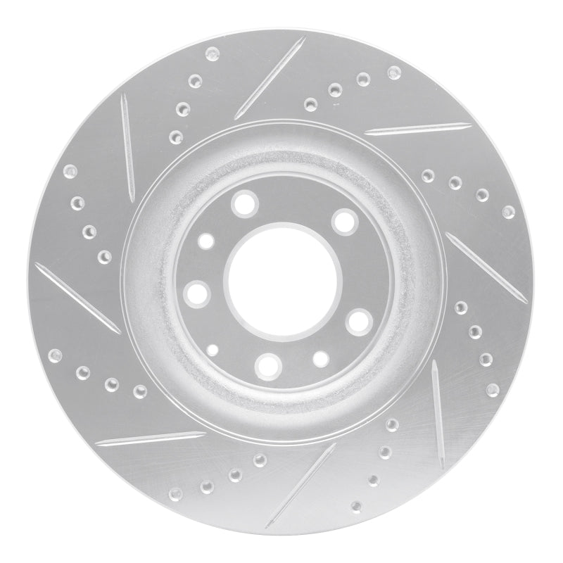 R1 07-15 Mazda CX-9 Front Right Drilled & Slotted Silver Brake Rotor