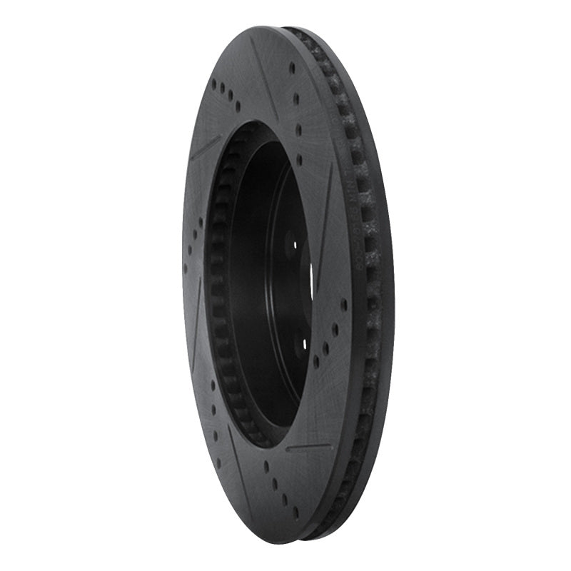 R1 19-25 Toyota Corolla (US/Canada) Front Left Drilled & Slotted Black Brake Rotor