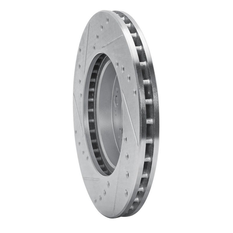 R1 90-90 Lexus LS400 Front Right Drilled & Slotted Silver Brake Rotor