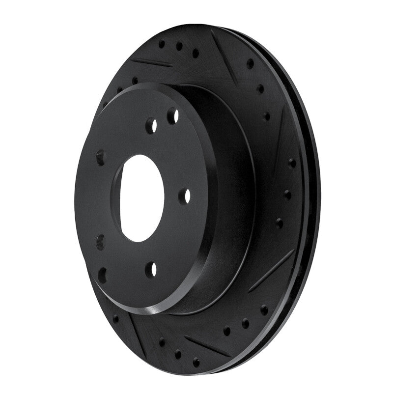R1 84-87 Chevrolet Corvette Rear Right Drilled & Slotted Black Brake Rotor