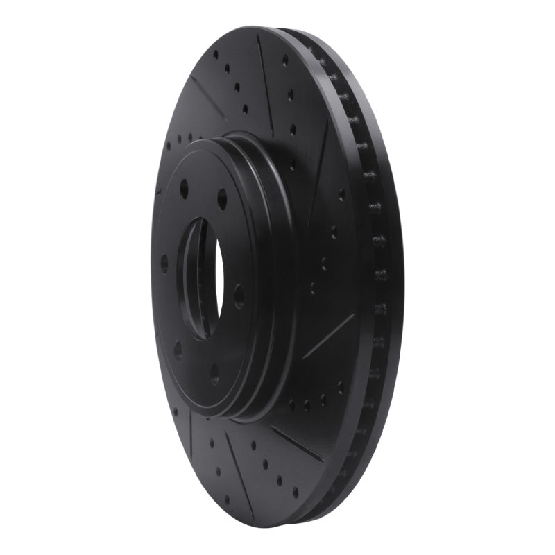 R1 06-09 Chevrolet Trailblazer Front Right Drilled & Slotted Black Brake Rotor