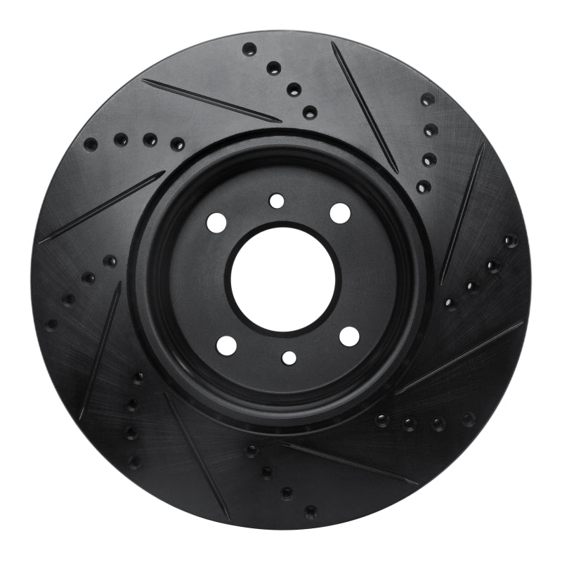 R1 04-06 Nissan Sentra Front Left Drilled & Slotted Black Brake Rotor
