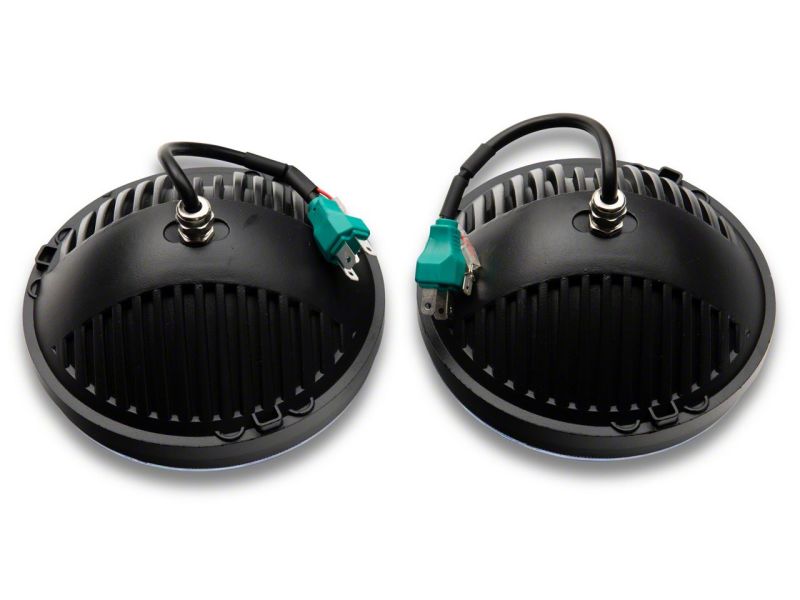 Raxiom 97-18 Jeep Wrangler TJ & JK Axial 7-In LED Headlights w/ DRL - Black Housing (Clear Lens)