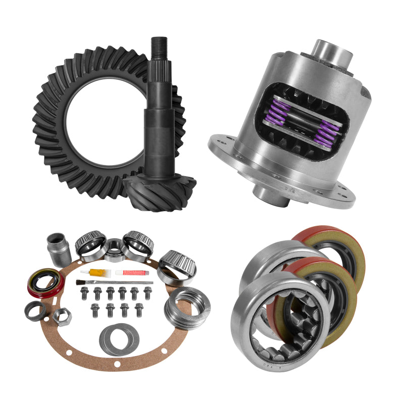 Yukon Gear 8.2in GM 3.73 Rear Ring & Pinion Install Kit 28 Spline Positraction 2.25in Axle Bearings