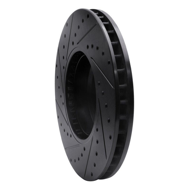 R1 95-01 BMW 750IL Front Right Drilled & Slotted Black Brake Rotor