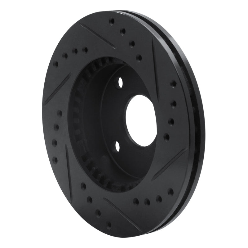 R1 90-01 Ford Escort Front Left Drilled & Slotted Black Brake Rotor