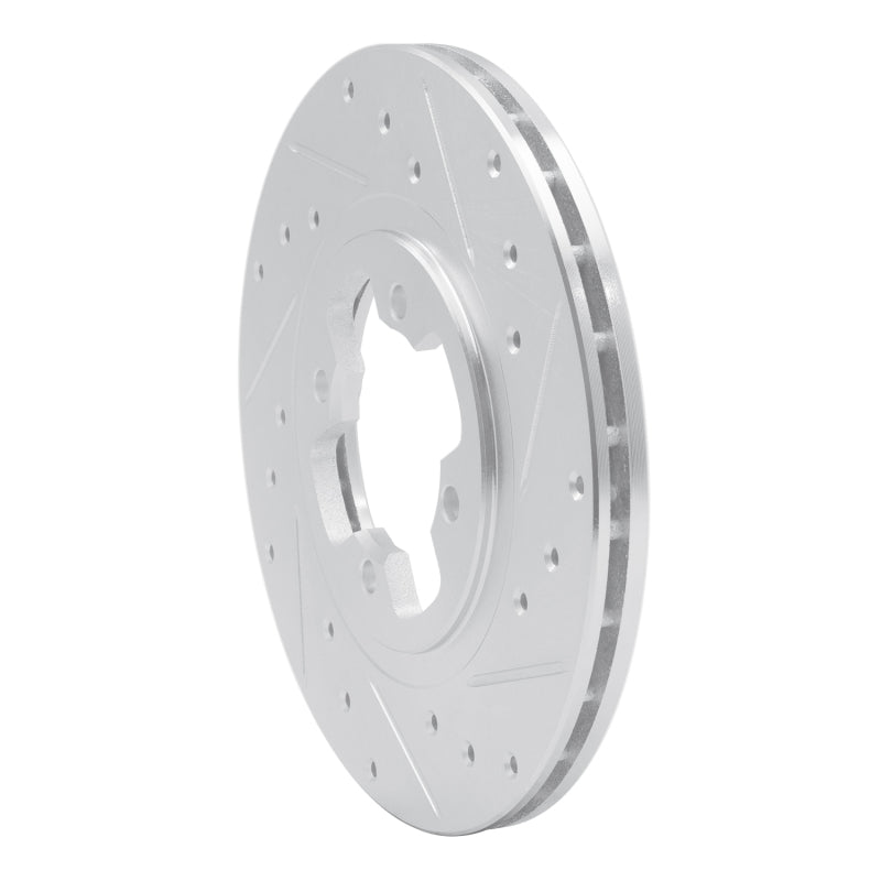 R1 81-88 Nissan Maxima Front Right Drilled & Slotted Silver Brake Rotor