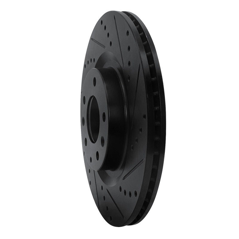 R1 04-11 Mazda RX-8 Front Right Drilled & Slotted Black Brake Rotor