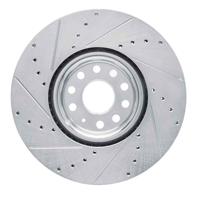 R1 18-25 Volkswagen ATLAS Front Right Drilled & Slotted Silver Brake Rotor