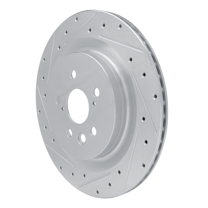 R1 20-25 Lexus RX350 Rear Left Drilled & Slotted Silver Brake Rotor