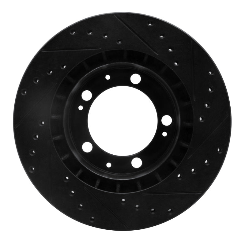 R1 89-97 Porsche 911 Front Left Drilled & Slotted Black Brake Rotor