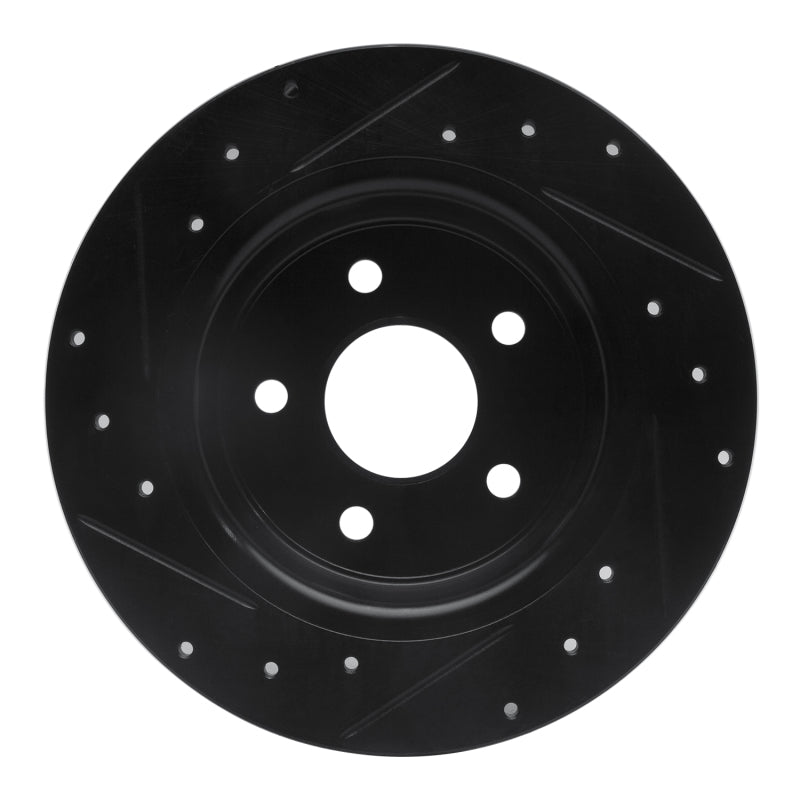 R1 00-06 BMW X5 Rear Right Drilled & Slotted Black Brake Rotor