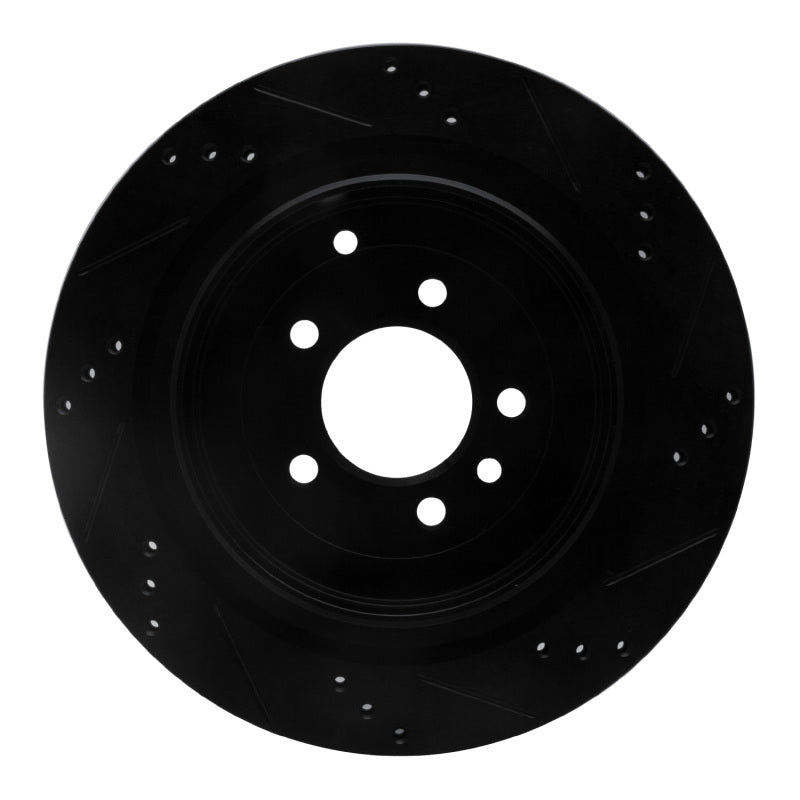 R1 05-16 Land Rover Discovery (Latin America) Rear Left Drilled & Slotted Black Brake Rotor