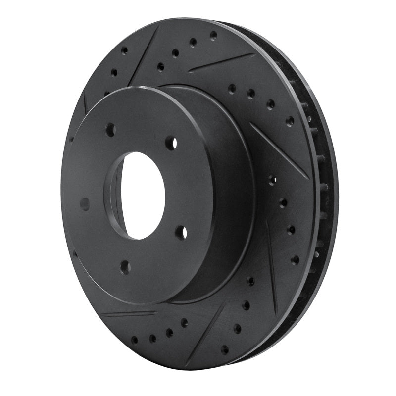 R1 63-82 Chevrolet Corvette Front Left Drilled & Slotted Black Brake Rotor