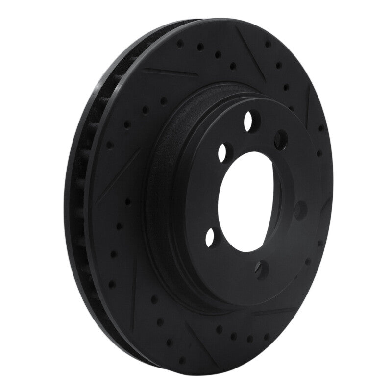 R1 74-81 Dodge W100 Front Right Drilled & Slotted Black Brake Rotor