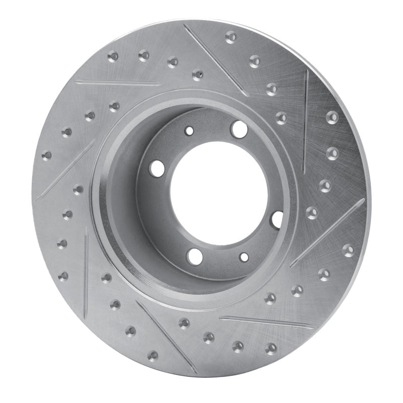 R1 81-87 Saab 900 Front Left Drilled & Slotted Silver Brake Rotor
