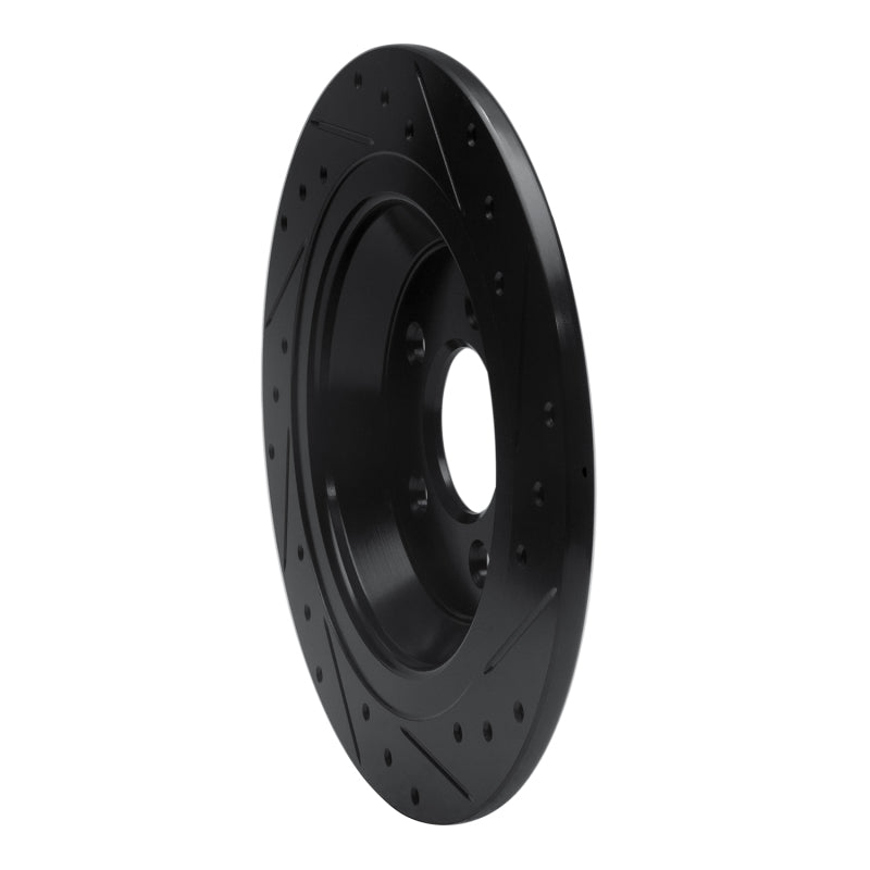 R1 15-23 Ford Mustang Rear Left Drilled & Slotted Black Brake Rotor