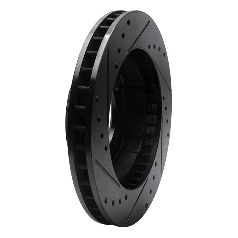 R1 80-93 Dodge W100 Front Right Drilled & Slotted Black Brake Rotor