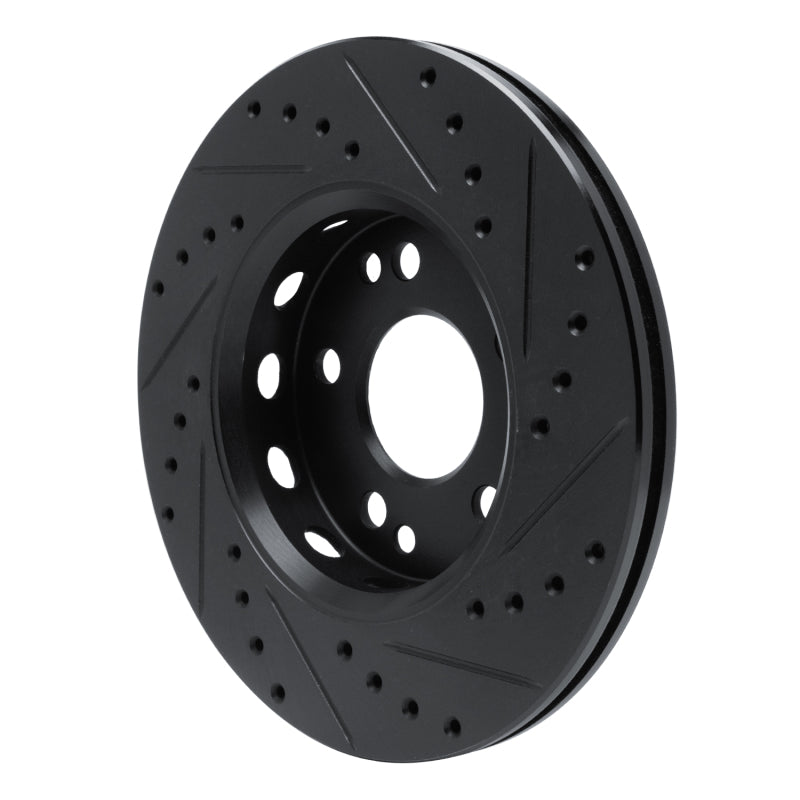 R1 90-92 Mercedes-Benz 300TE Front Left Drilled & Slotted Black Brake Rotor