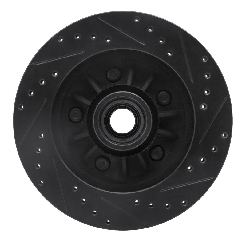 R1 97-00 Ford Expedition Front Left Drilled & Slotted Black Brake Rotor