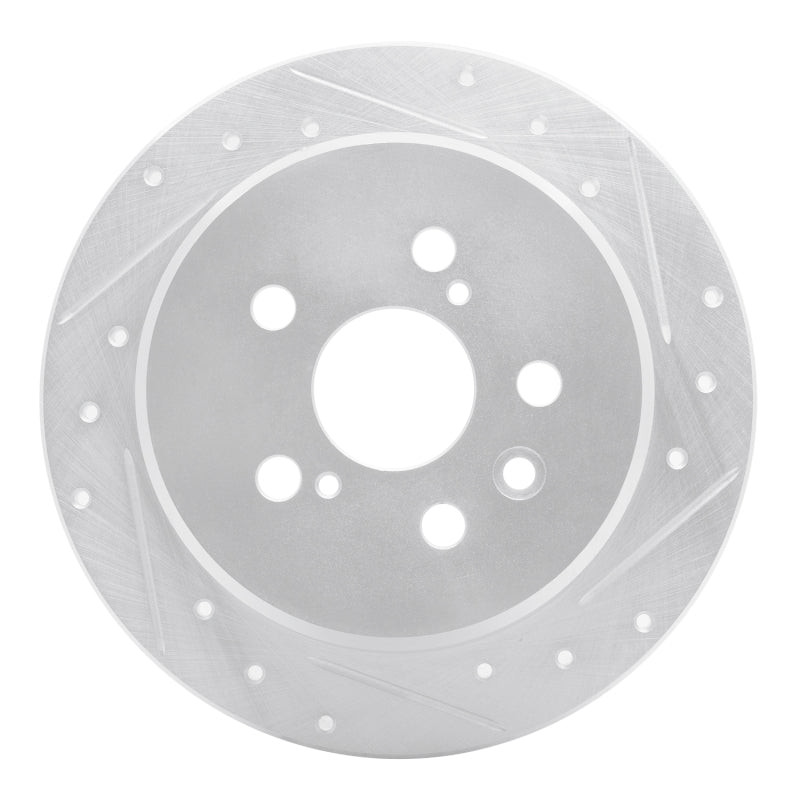 R1 96-99 Toyota Celica Rear Right Drilled & Slotted Silver Brake Rotor