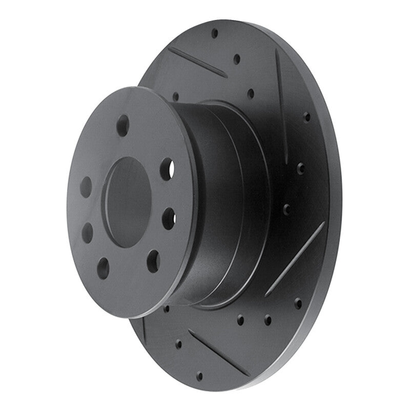 R1 72-78 Volkswagen Type 2 Front Right Drilled & Slotted Black Brake Rotor