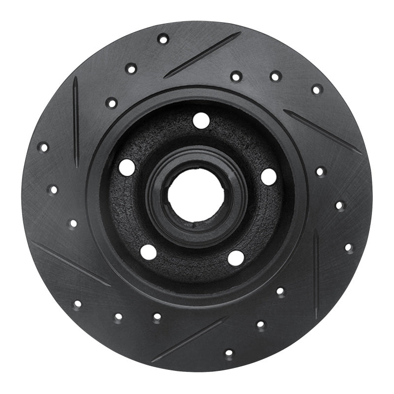 R1 96-08 Audi A4 (Mexico) Rear Right Drilled & Slotted Black Brake Rotor