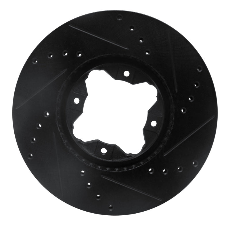 R1 92-98 Acura TL Front Left Drilled & Slotted Black Brake Rotor