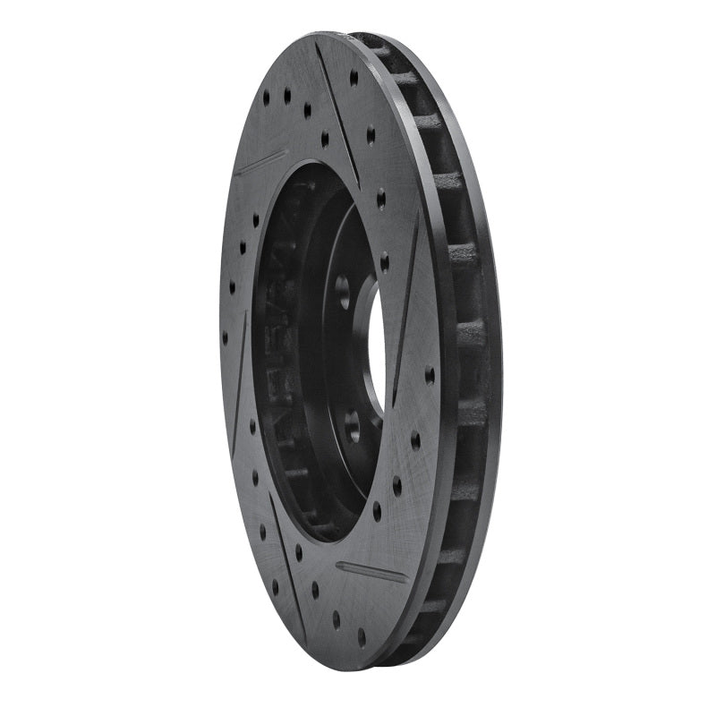 R1 84-95 Chrysler Imperial Front Left Drilled & Slotted Black Brake Rotor