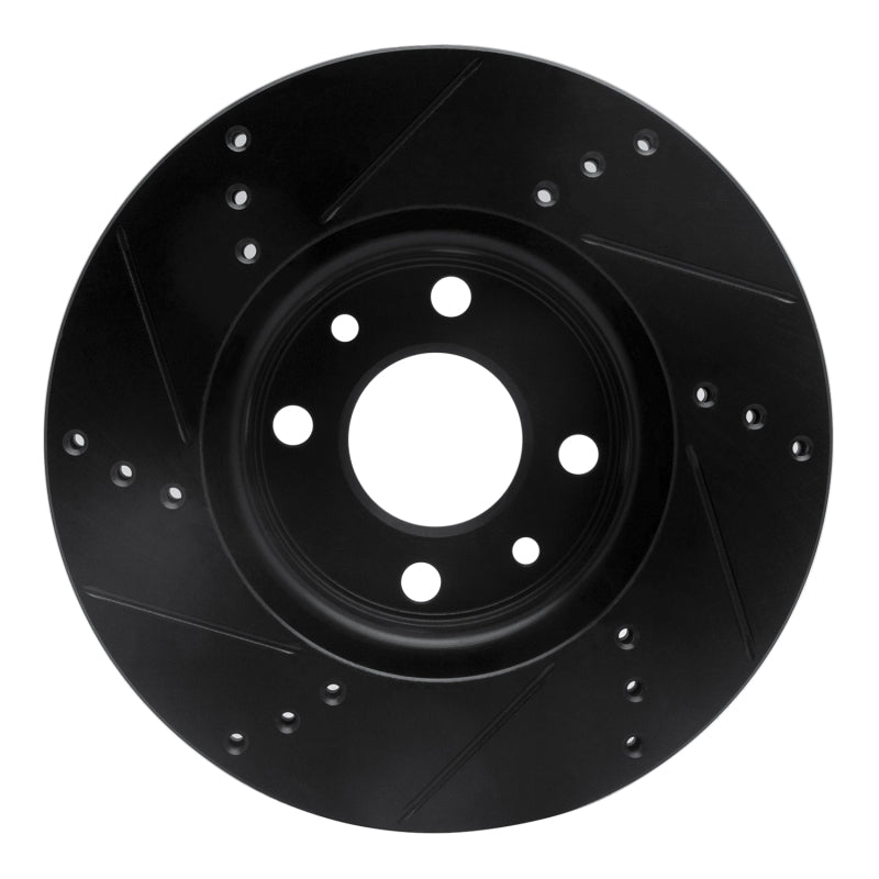 R1 09-19 Dodge Vision (Mexico) Front Right Drilled & Slotted Black Brake Rotor