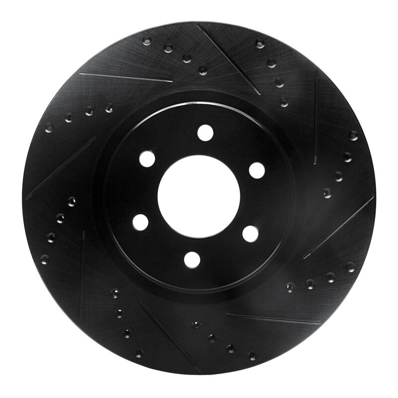 R1 92-02 Dodge Viper Front Right Drilled & Slotted Black Brake Rotor
