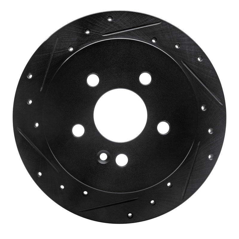R1 98-05 Mercedes-Benz ML320 Rear Right Drilled & Slotted Black Brake Rotor