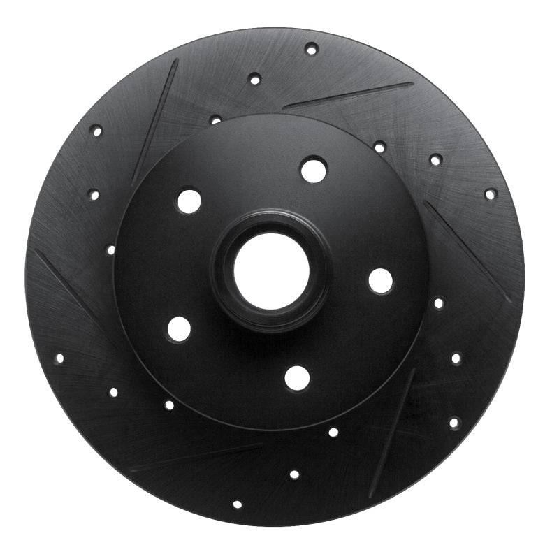 R1 79-85 Volkswagen Vanagon Front Left Drilled & Slotted Black Brake Rotor
