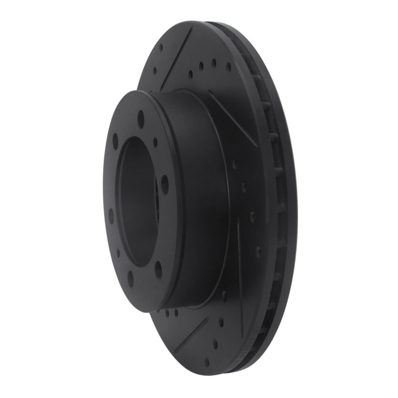 R1 09-15 Toyota Hilux (Mexico) Front Left Drilled & Slotted Black Brake Rotor