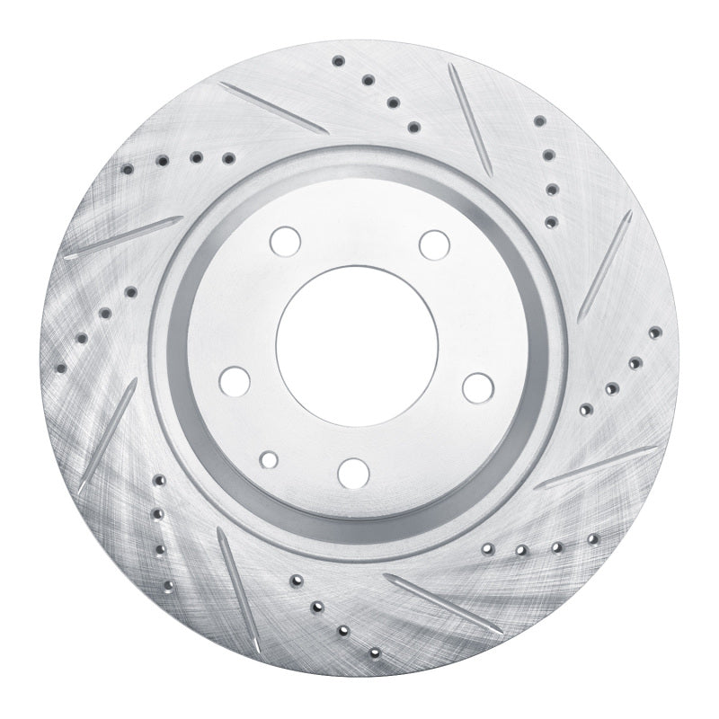 R1 04-11 Mazda RX-8 Rear Right Drilled & Slotted Silver Brake Rotor