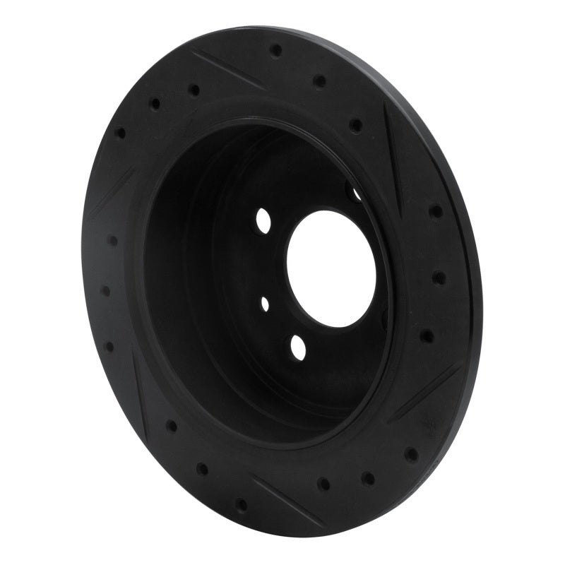 R1 84-91 BMW 325IS Rear Left Drilled & Slotted Black Brake Rotor