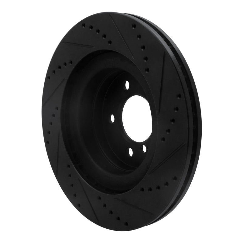 R1 06-09 Land Rover Range Rover Front Left Drilled & Slotted Black Brake Rotor