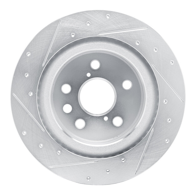 R1 2021-2025 Lexus IS350 Rear Right Drilled & Slotted Silver Brake Rotor