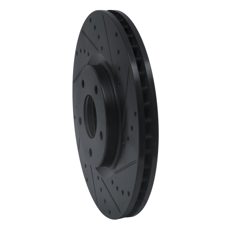 R1 07-17 Nissan Sentra Front Right Drilled & Slotted Black Brake Rotor