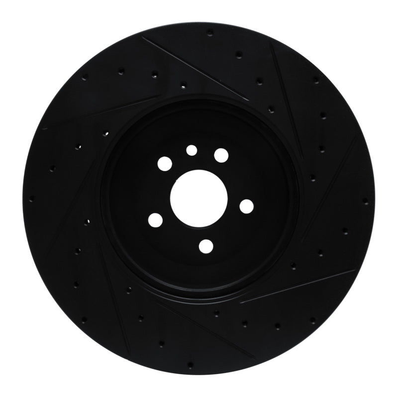 R1 21-25 Jaguar F-Pace Front Left Drilled & Slotted Black Brake Rotor