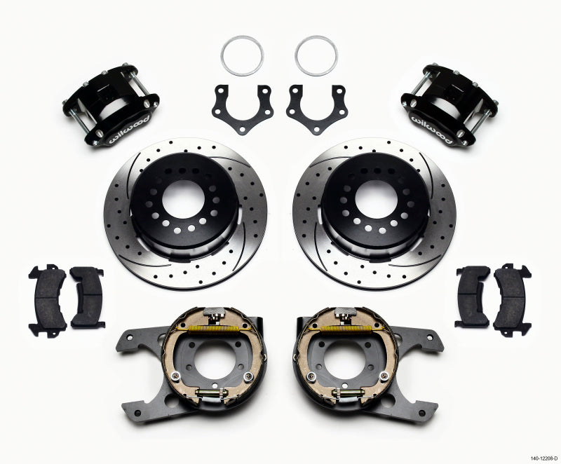 Wilwood D154 P/S Park Brake Kit Drilled Mopar/Dana 2.50in Off w/Snap Ring Bearing