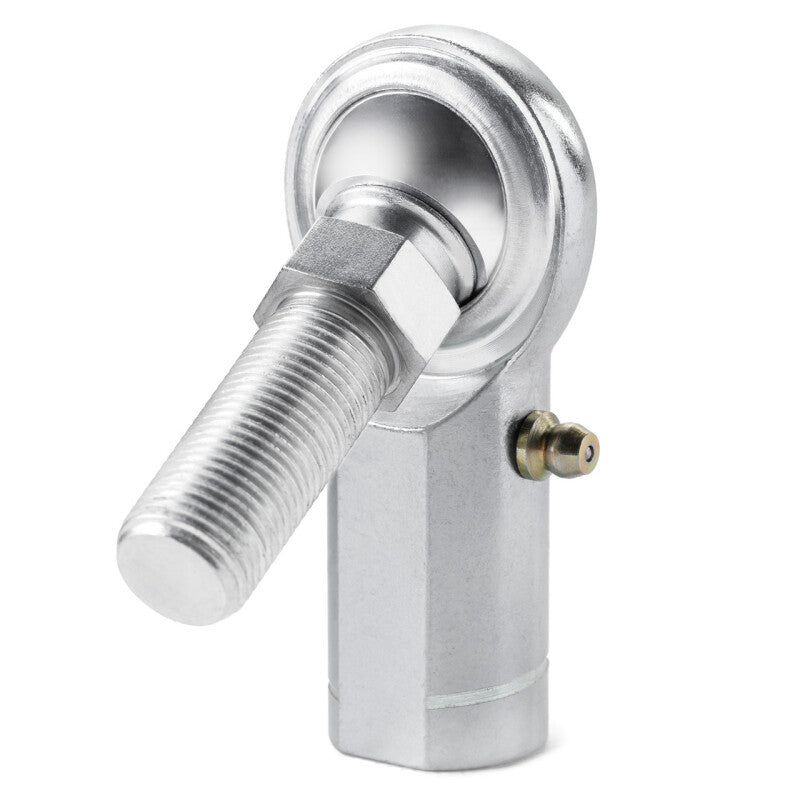 QA1 C Series 2-Pc Rod End - Female/Left Hand - .4375in Bore x 7/16-20 w/Stud & Zerk - Carbon Steel